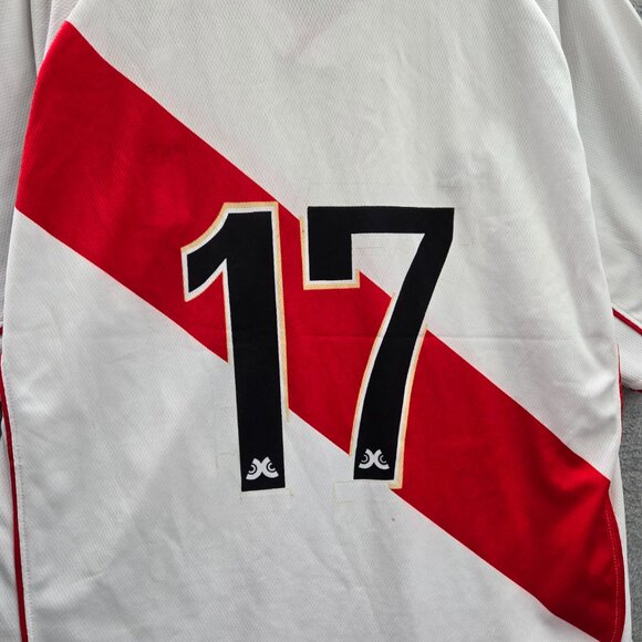 VINTAGE Peru Men Jersey Large White Logo 17 Calvo Home‎ 1986-87 Soccer - Picture 7 of 10